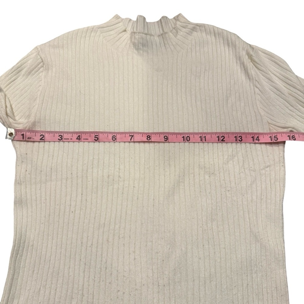 Calliope Cream Mock Turtleneck Ribbed Sweater - Picture 5 of 8
